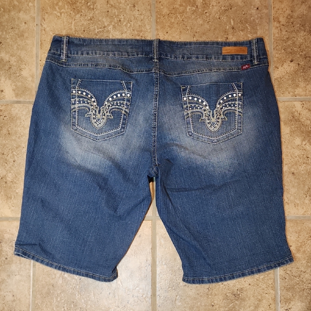 Embellished Denim Shorts